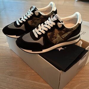 Golden Goose Running Sneakers - Camouflage Gold Glitter